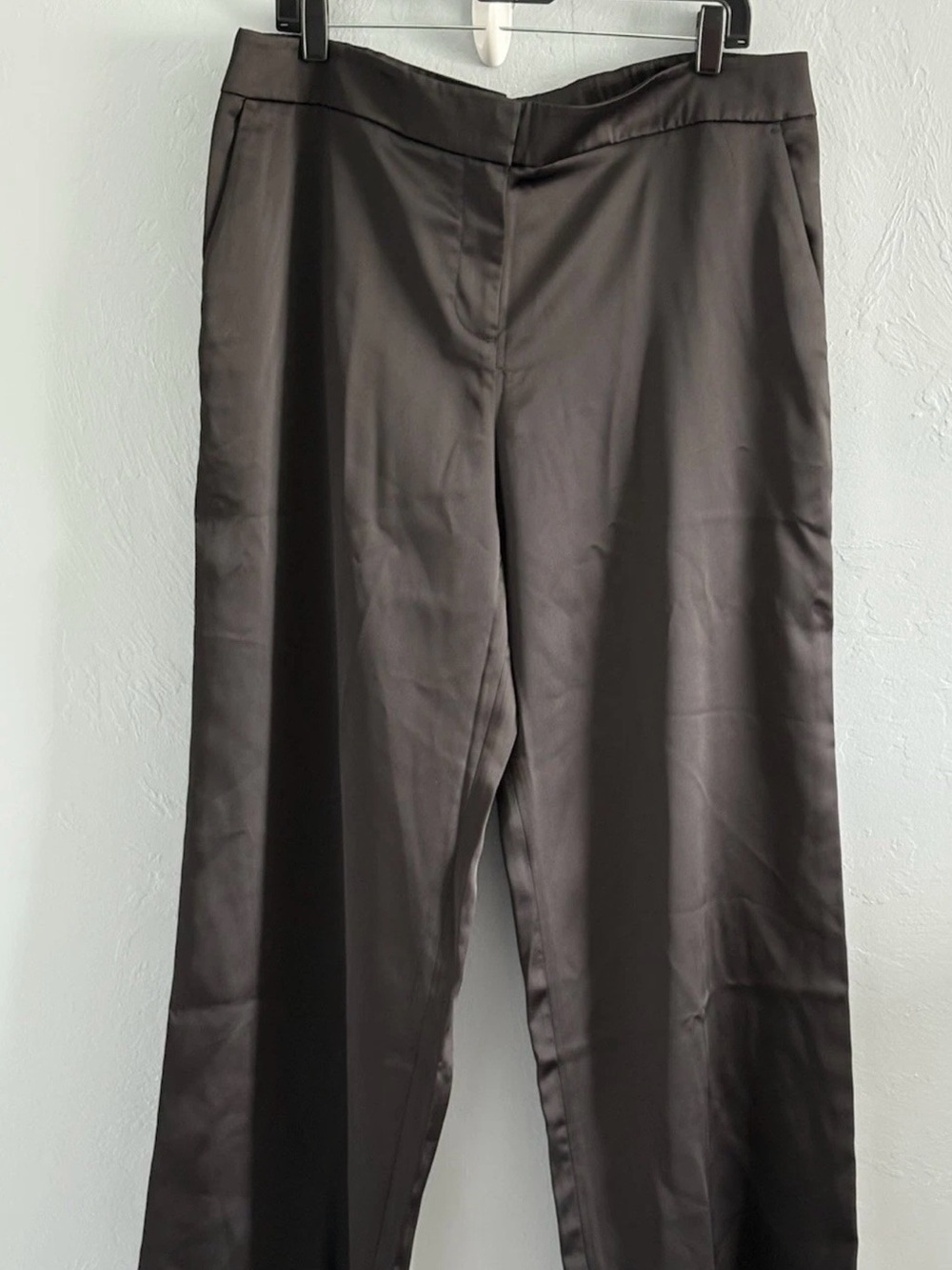 Talbots Black Satin Wide-Leg Pants Trousers 16P Black NWT